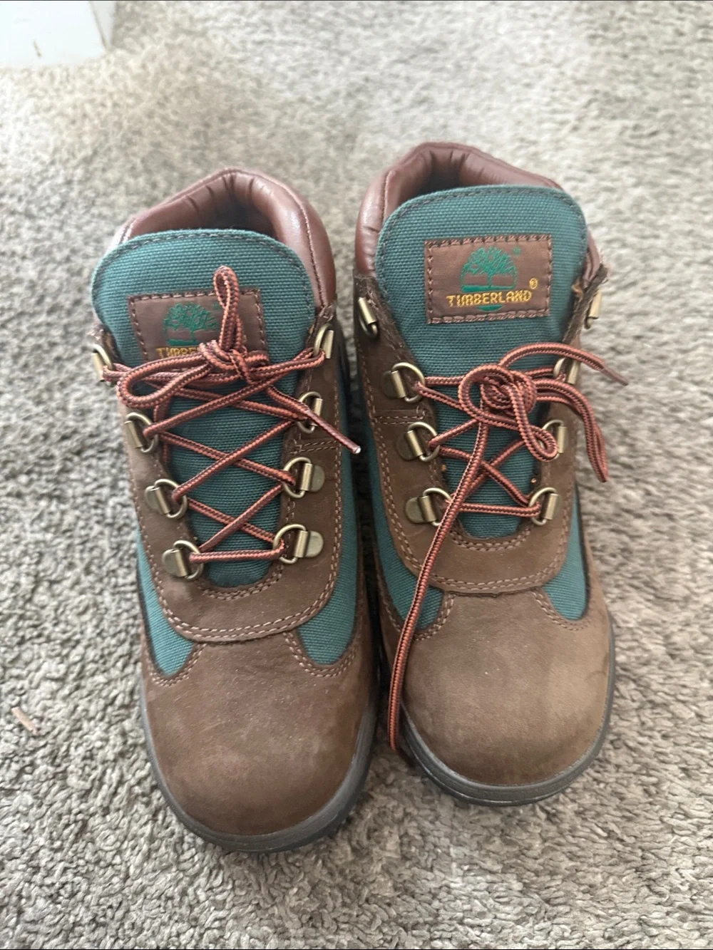 Timberland Kids Brown and Green Trail Boots